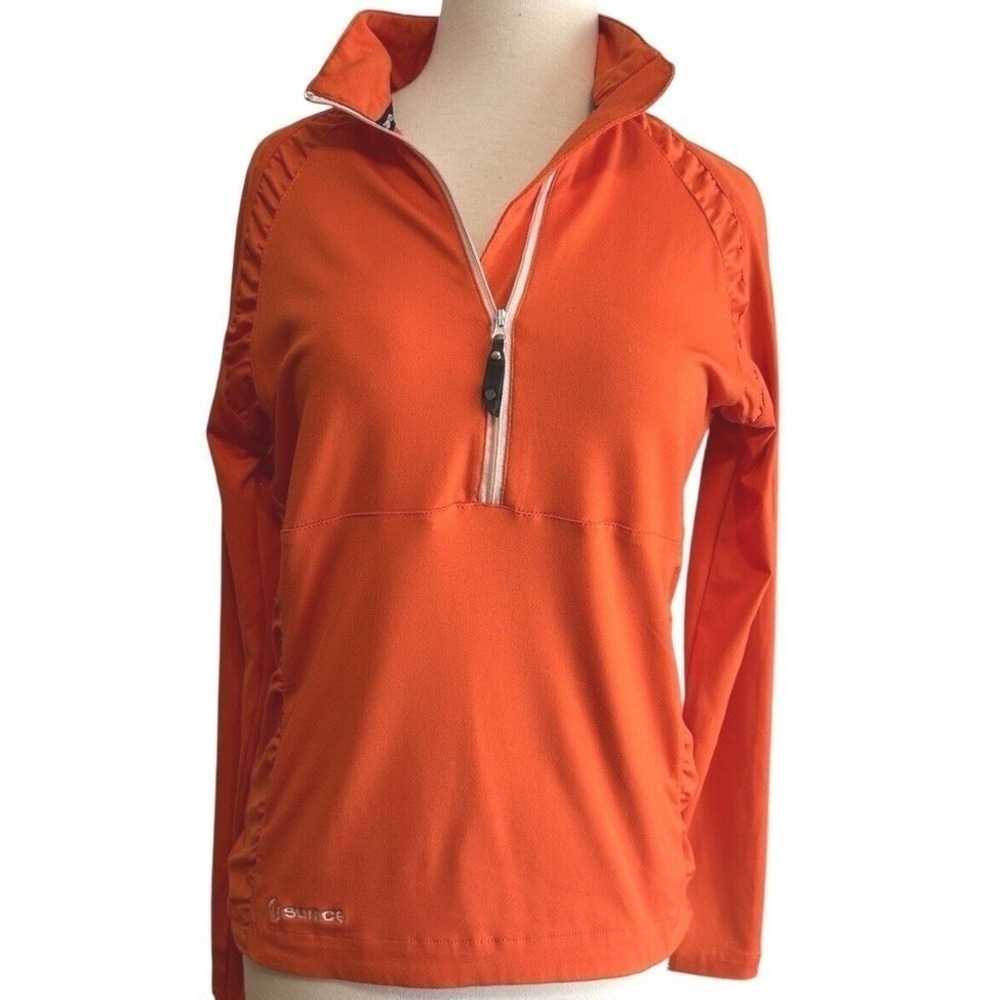 Sunice 1/4 Zip Pullover Womens‎ Golf Apparel Athletic Running Tennis Orange SZ M